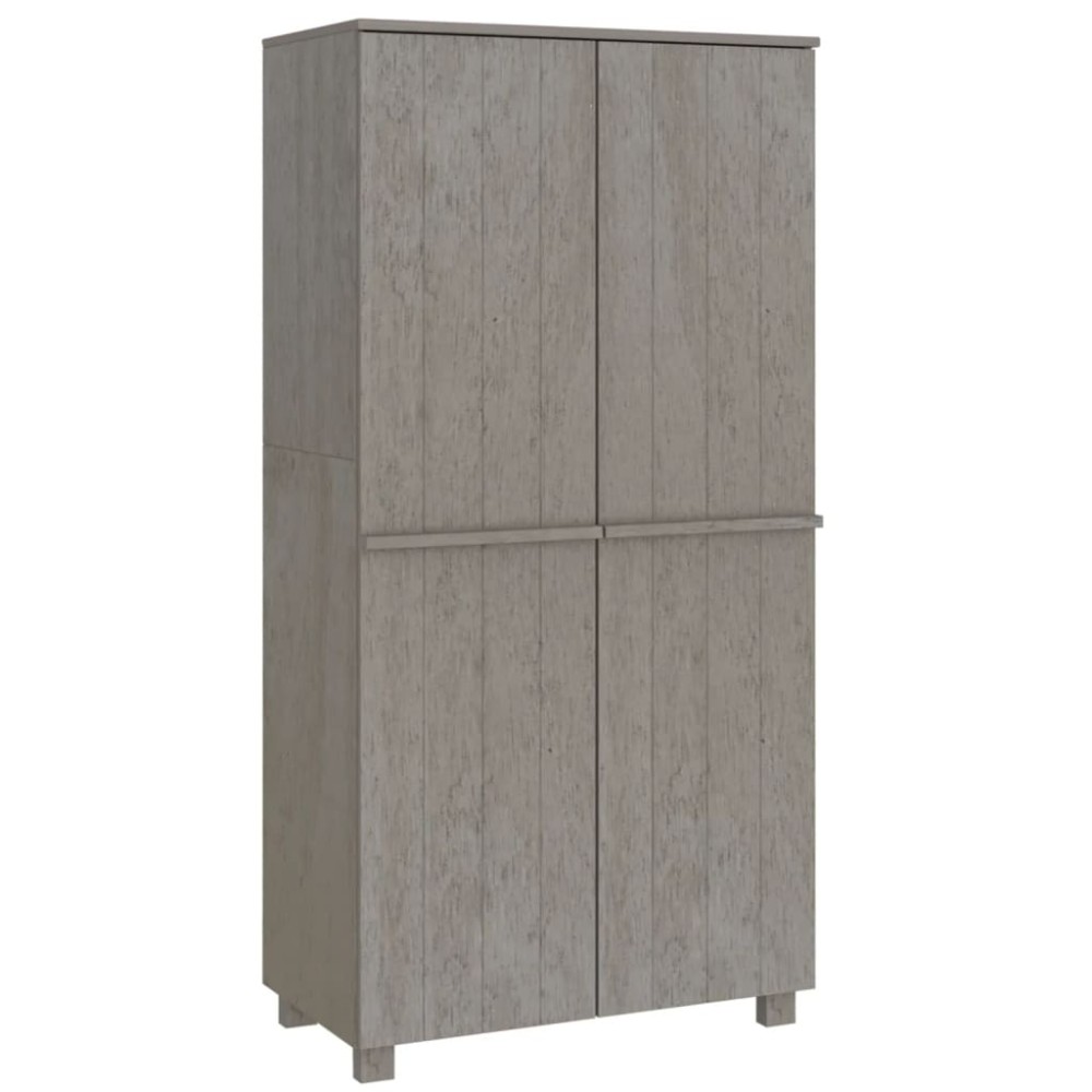 vidaXL Dulap haine „HAMAR” gri deschis 89x50x180 cm, lemn masiv de pin