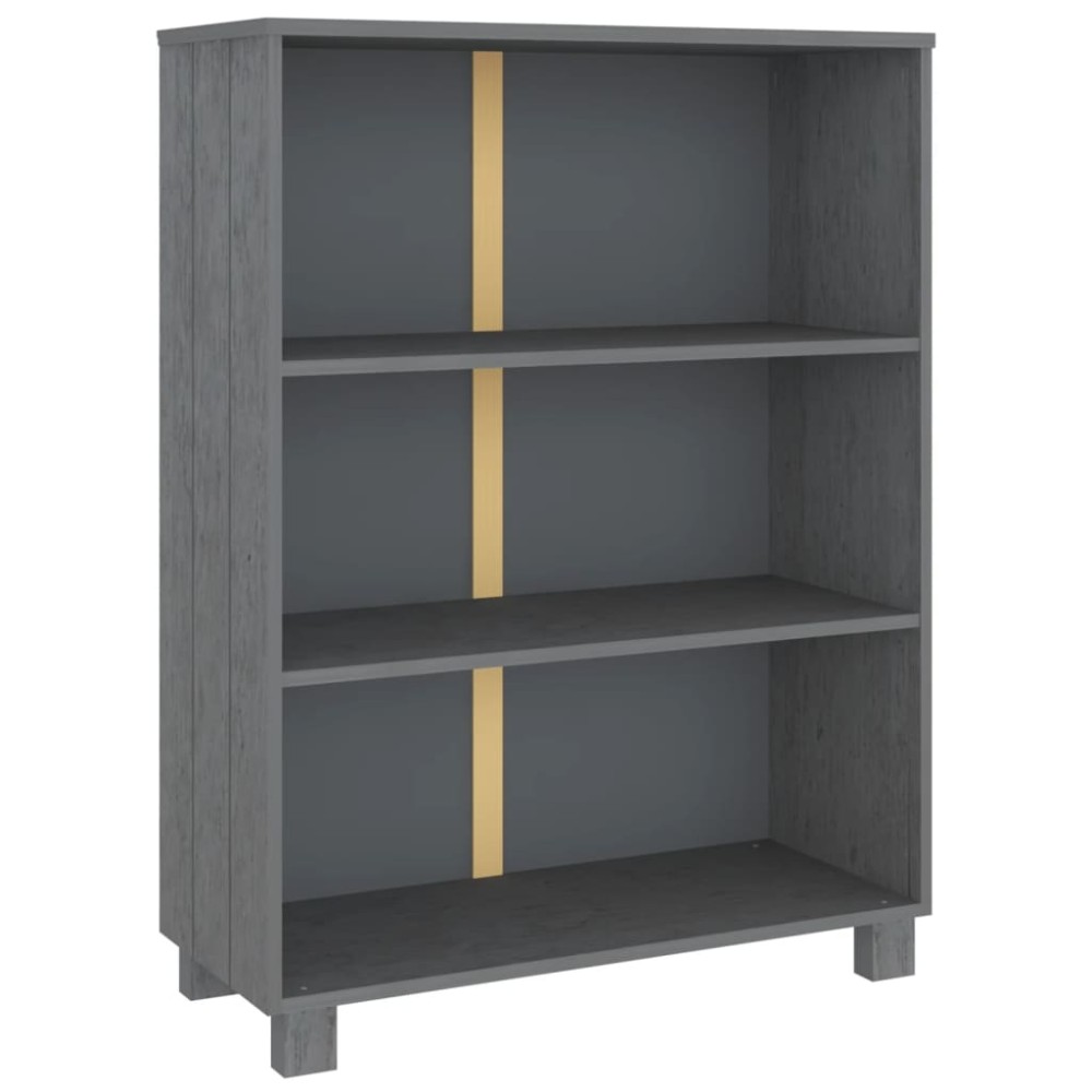 vidaXL Raft cărți „HAMAR” gri închis 85x35x112 cm, lemn masiv de pin