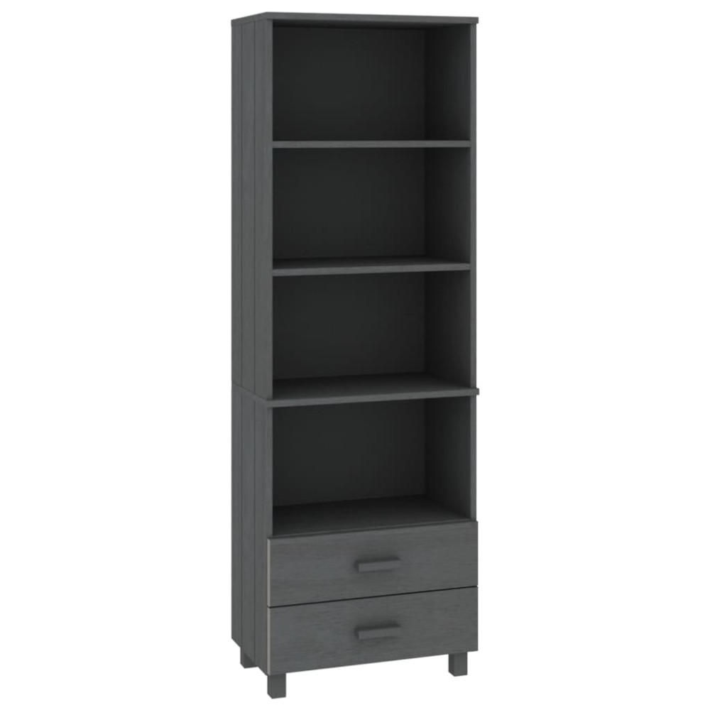 vidaXL Dulap înalt „HAMAR” gri închis, 60x35x180 cm, lemn masiv de pin