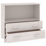 vidaXL Servantă „HAMAR”, alb, 85x35x80 cm, lemn masiv de pin vidaXL Servantă „HAMAR”, alb, 85x35x80 cm, lemn masiv de pin