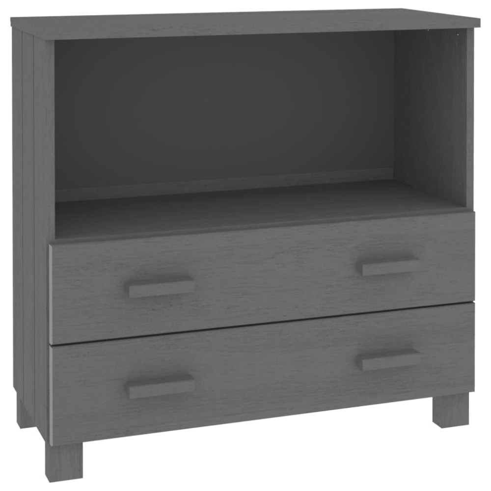 vidaXL Servantă „HAMAR”, gri închis, 85x35x80 cm, lemn masiv pin