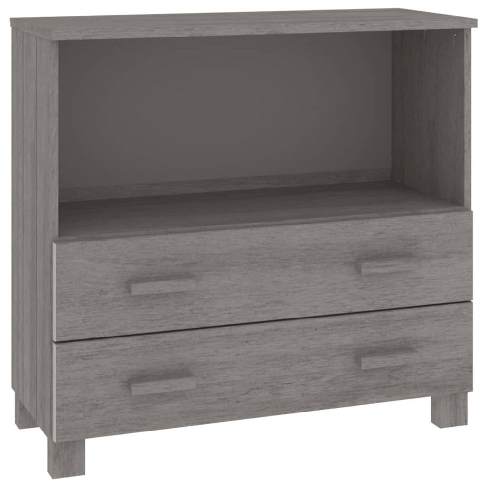vidaXL Servantă „HAMAR”, gri deschis, 85x35x80 cm, lemn masiv pin