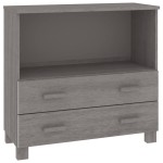 vidaXL Servantă „HAMAR”, gri deschis, 85x35x80 cm, lemn masiv pin