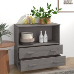 vidaXL Servantă „HAMAR”, gri deschis, 85x35x80 cm, lemn masiv pin