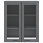 vidaXL Raft sup. comodă „HAMAR” gri închis 85x35x100 cm lemn masiv pin