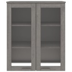 vidaXL Raft sup. comodă „HAMAR” gri deschis 85x35x100cm lemn masiv pin