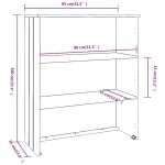 vidaXL Raft superior comodă „HAMAR” alb, 85x35x100 cm, lemn masiv pin