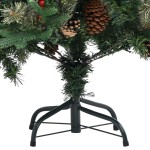 vidaXL Brad de Crăciun cu conuri de pin, verde, 150 cm, PVC&PE