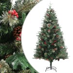 vidaXL Brad de Crăciun cu conuri de pin, verde, 195 cm, PVC&PE vidaXL Brad de Crăciun cu conuri de pin, verde, 195 cm, PVC&PE
