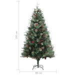 vidaXL Brad de Crăciun cu conuri de pin, verde, 195 cm, PVC&PE vidaXL Brad de Crăciun cu conuri de pin, verde, 195 cm, PVC&PE