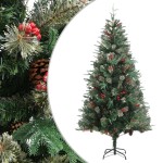 vidaXL Brad de Crăciun cu conuri de pin, verde, 225 cm, PVC&PE vidaXL Brad de Crăciun cu conuri de pin, verde, 225 cm, PVC&PE