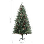vidaXL Brad de Crăciun cu conuri de pin, verde, 225 cm, PVC&PE vidaXL Brad de Crăciun cu conuri de pin, verde, 225 cm, PVC&PE