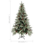 vidaXL Brad de Crăciun cu conuri de pin, verde/alb, 195 cm, PVC&PE vidaXL Brad de Crăciun cu conuri de pin, verde/alb, 195 cm, PVC&PE