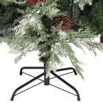vidaXL Brad de Crăciun cu conuri de pin, verde/alb, 225 cm, PVC&PE vidaXL Brad de Crăciun cu conuri de pin, verde/alb, 225 cm, PVC&PE