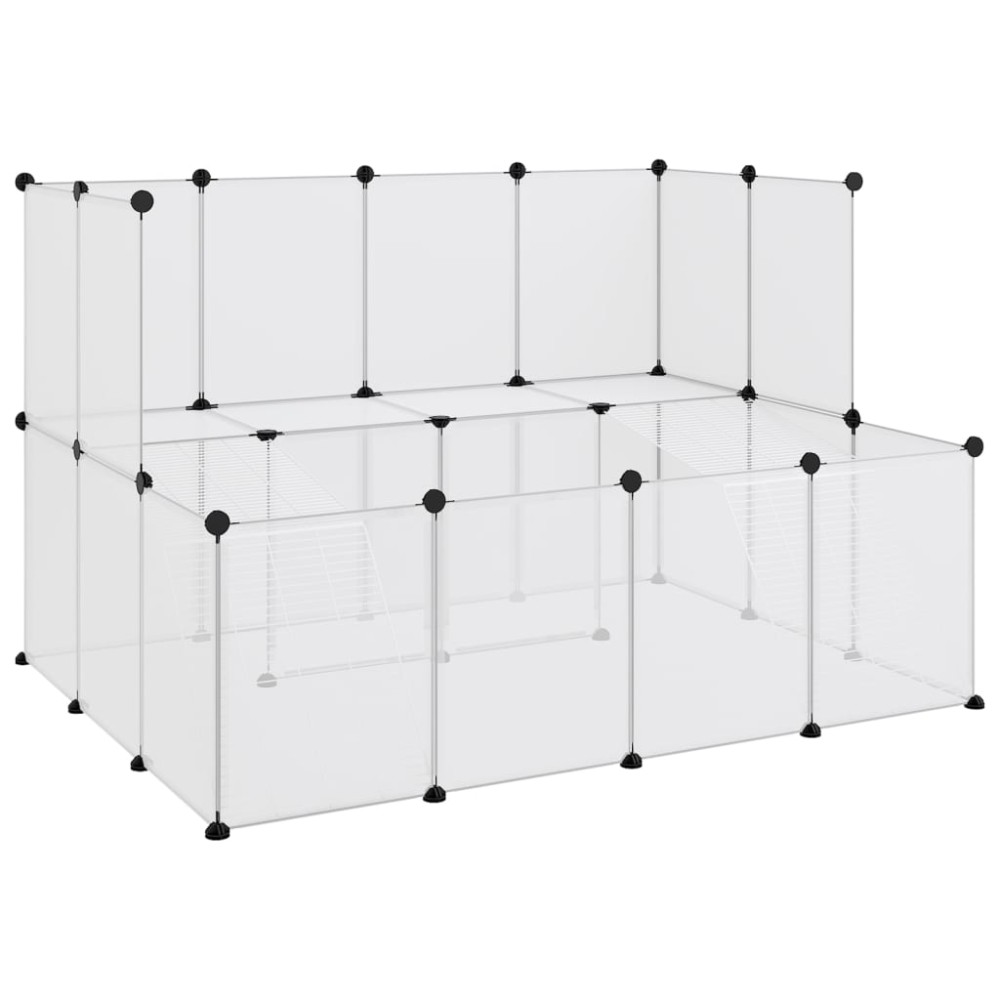 vidaXL Cușcă pentru animale mici transparent 143x107x93 cm PP și oțel