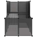 vidaXL Cușcă pentru animale mici, negru, 142x74x93 cm, PP și oțel vidaXL Cușcă pentru animale mici, negru, 142x74x93 cm, PP și oțel