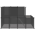 vidaXL Cușcă pentru animale mici, negru, 142x74x93 cm, PP și oțel vidaXL Cușcă pentru animale mici, negru, 142x74x93 cm, PP și oțel