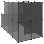 vidaXL Cușcă pentru animale mici, negru, 142x74x93 cm, PP și oțel vidaXL Cușcă pentru animale mici, negru, 142x74x93 cm, PP și oțel