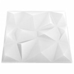 vidaXL Panouri de perete 3D 12 buc. alb 50x50 cm model diamant 3 m²