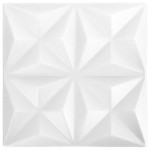 vidaXL Panouri de perete 3D 12 buc. alb 50x50 cm model origami 3 m²