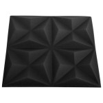 vidaXL Panouri de perete 3D 12 buc. negru 50x50 cm model origami 3 m²