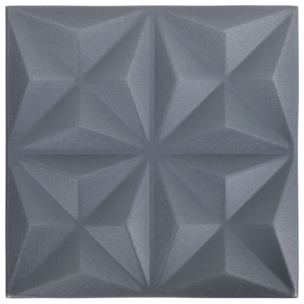 vidaXL Panouri de perete 3D 12 buc. gri 50x50 cm model origami 3 m²
