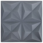 vidaXL Panouri de perete 3D 12 buc. gri 50x50 cm model origami 3 m² vidaXL Panouri de perete 3D 12 buc. gri 50x50 cm model origami 3 m²
