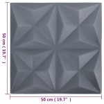 vidaXL Panouri de perete 3D 12 buc. gri 50x50 cm model origami 3 m² vidaXL Panouri de perete 3D 12 buc. gri 50x50 cm model origami 3 m²