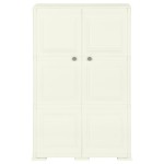 vidaXL Dulap din plastic, 79x43x125 cm, vanilla ice, design de lemn