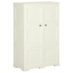 vidaXL Dulap din plastic, 79x43x125 cm, vanilla ice, design de lemn