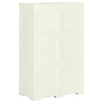 vidaXL Dulap din plastic, 79x43x125 cm, vanilla ice, design de lemn