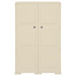 vidaXL Dulap din plastic, 79x43x125 cm, alb angora, design de lemn