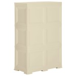 vidaXL Dulap din plastic, 79x43x125 cm, alb angora, design de lemn