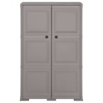 vidaXL Dulap din plastic, 79x43x125 cm, gri, design de lemn