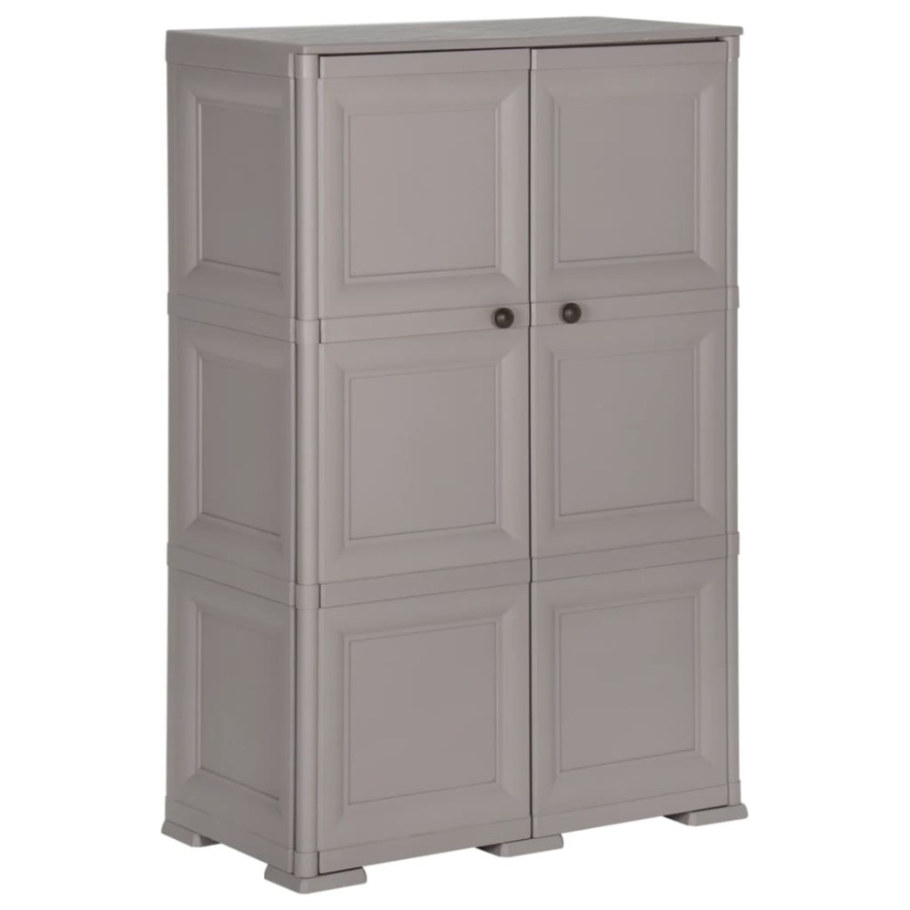 vidaXL Dulap din plastic, 79x43x125 cm, gri, design de lemn