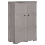 vidaXL Dulap din plastic, 79x43x125 cm, gri, design de lemn