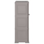 vidaXL Dulap din plastic, 79x43x125 cm, gri, design de lemn