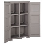vidaXL Dulap din plastic, 79x43x125 cm, gri, design de lemn