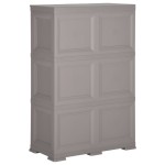 vidaXL Dulap din plastic, 79x43x125 cm, gri, design de lemn