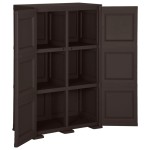 vidaXL Dulap din plastic, 79x43x125 cm, maro, design de lemn