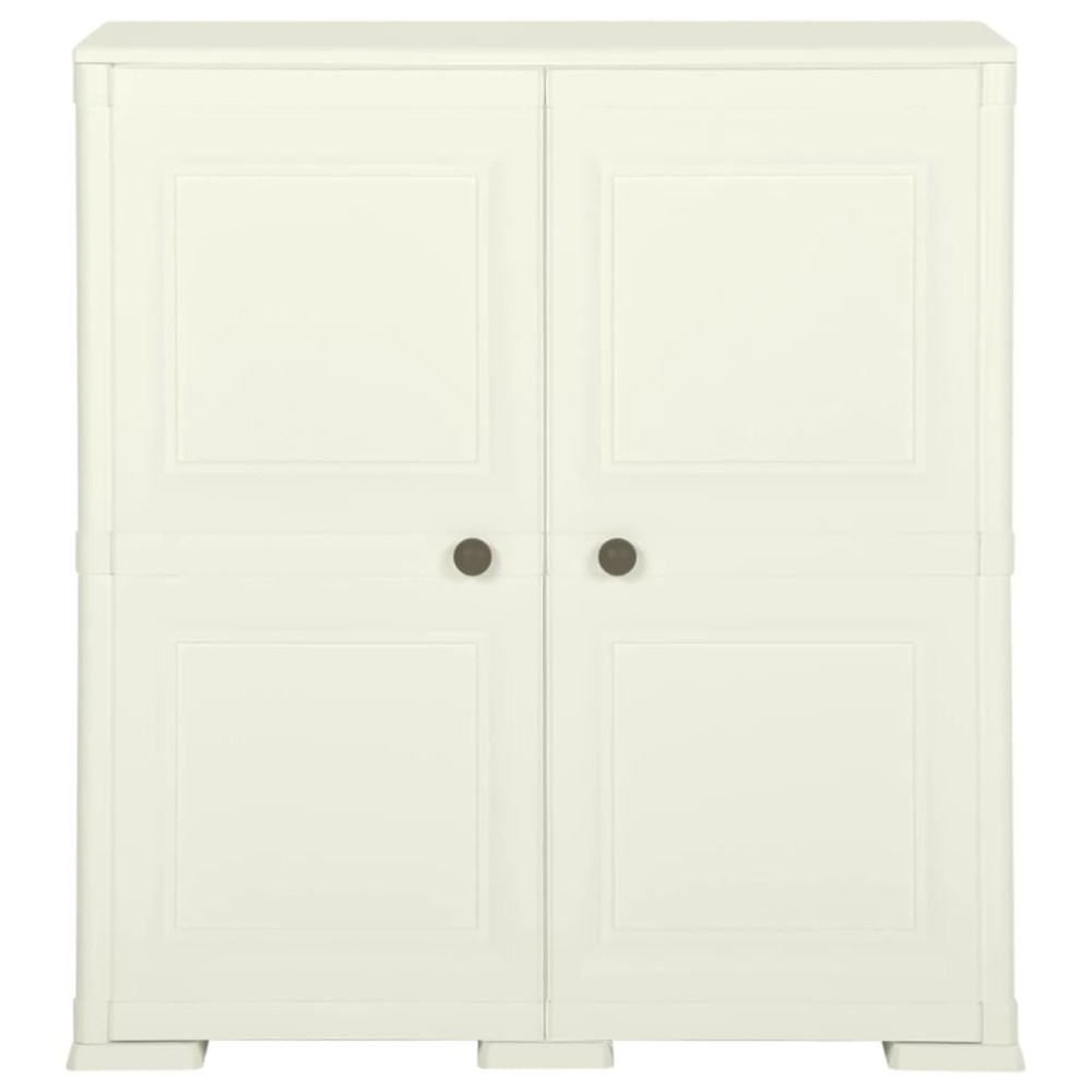 vidaXL Dulap din plastic, 79x43x85,5 cm, vanilla ice, design de lemn