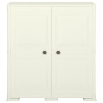 vidaXL Dulap din plastic, 79x43x85,5 cm, vanilla ice, design de lemn