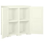 vidaXL Dulap din plastic, 79x43x85,5 cm, vanilla ice, design de lemn