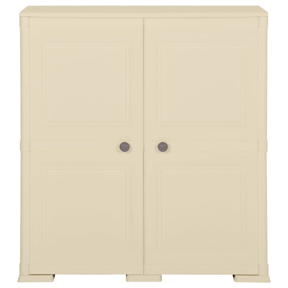 vidaXL Dulap din plastic, 79x43x85,5 cm, alb angora, design de lemn