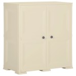 vidaXL Dulap din plastic, 79x43x85,5 cm, alb angora, design de lemn vidaXL Dulap din plastic, 79x43x85,5 cm, alb angora, design de lemn