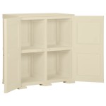 vidaXL Dulap din plastic, 79x43x85,5 cm, alb angora, design de lemn vidaXL Dulap din plastic, 79x43x85,5 cm, alb angora, design de lemn
