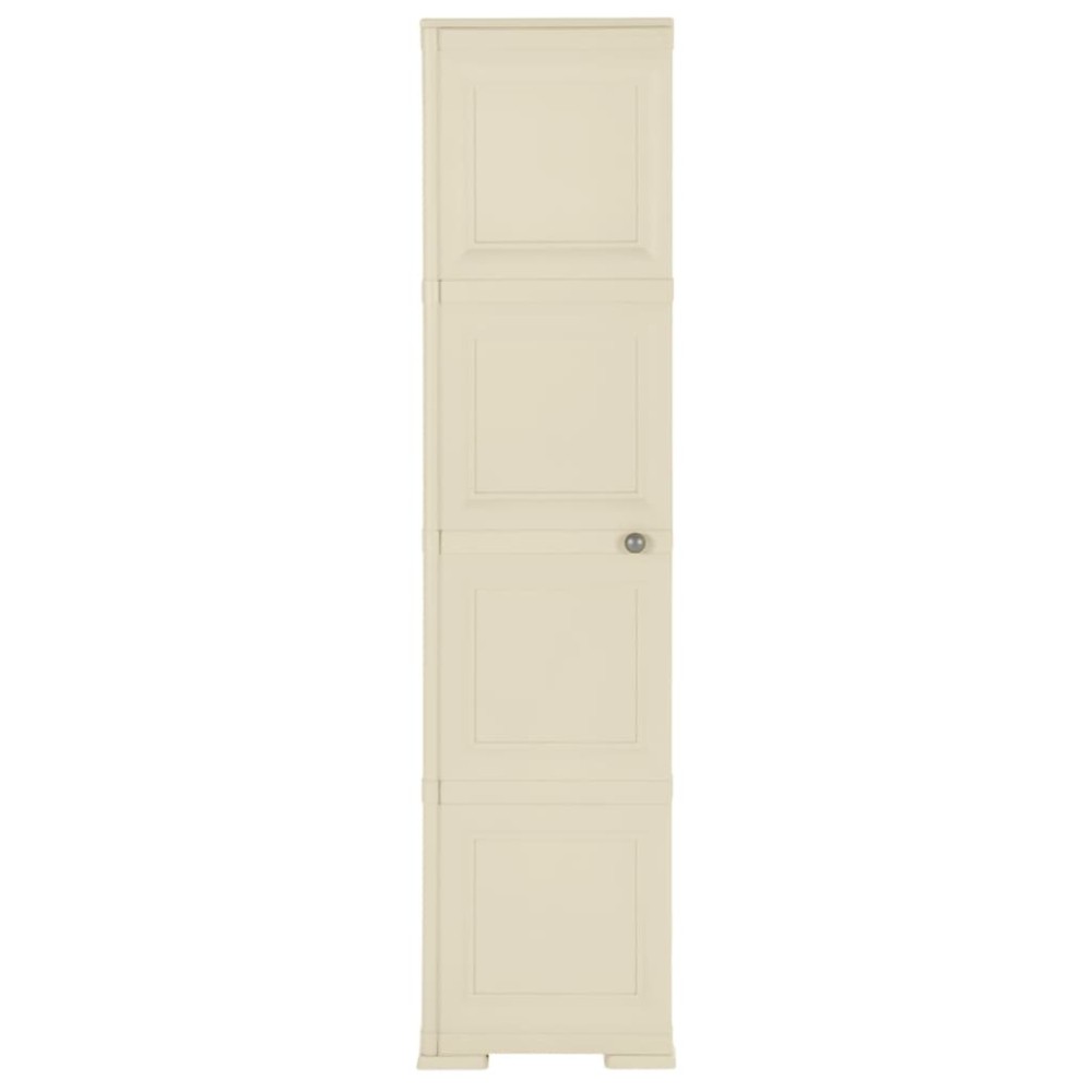 vidaXL Dulap din plastic, 40x43x164 cm, alb angora, design de lemn