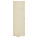 vidaXL Dulap din plastic, 40x43x164 cm, alb angora, design de lemn