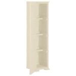 vidaXL Dulap din plastic, 40x43x164 cm, alb angora, design de lemn