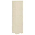 vidaXL Dulap din plastic, 40x43x164 cm, alb angora, design de lemn